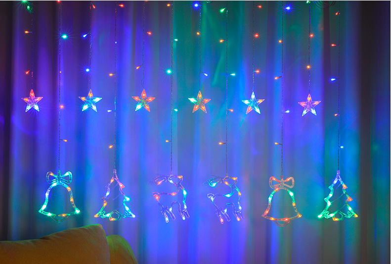 christmas curtain decoration hanging lights 7
