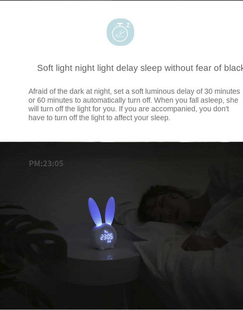 alarm clock rabbit rabbit small night light 8