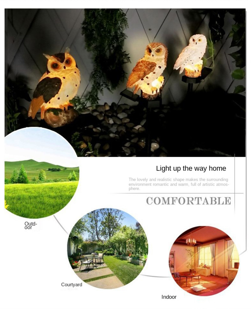 led solar powered owl outdoor garden light8